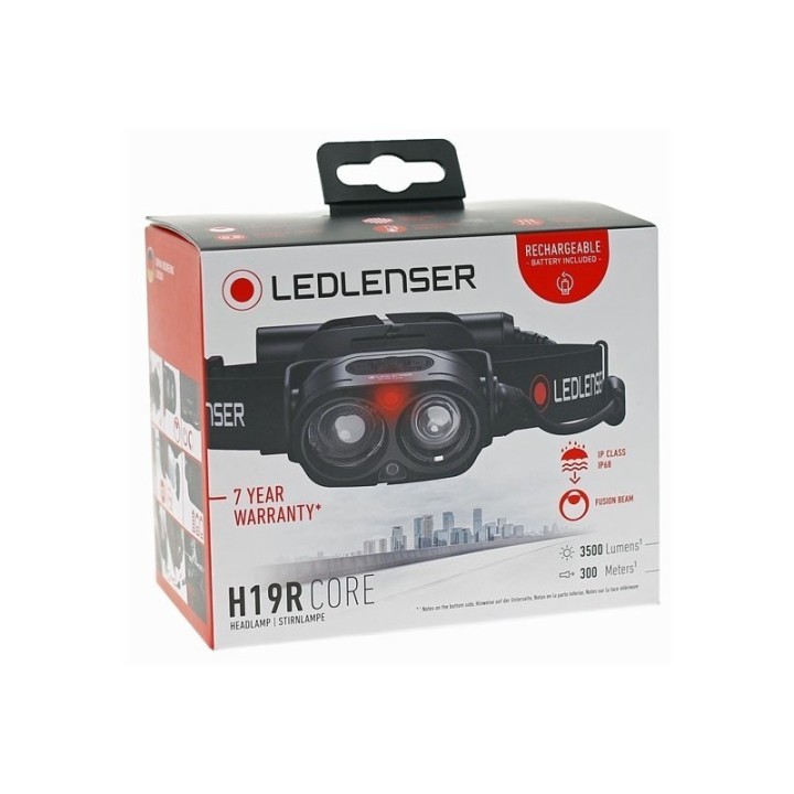 Torcia frontale Ledlenser H19R Core, 3500 Lumen, 300 metri, IP68, Fusion Beam.
