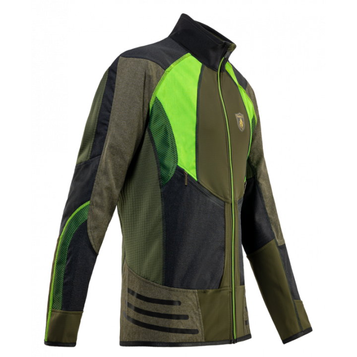 Giacca Trabaldo SUPERCAYMAN H.V.: ibrido softshell TITANIAL, antivento e alta visibilità per il bosco