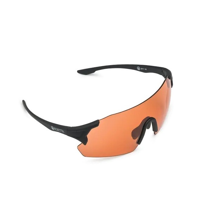 Occhiali da tiro Beretta Challenge EVO con nasello regolabile e lenti Viola/Orange.