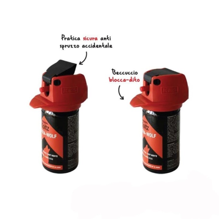 Spray al peperoncino antiaggressione lupo "Contra Wolf"