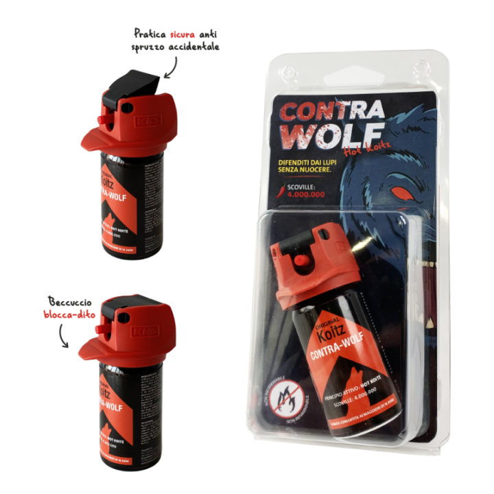 Spray al peperoncino antiaggressione lupo "Contra Wolf"