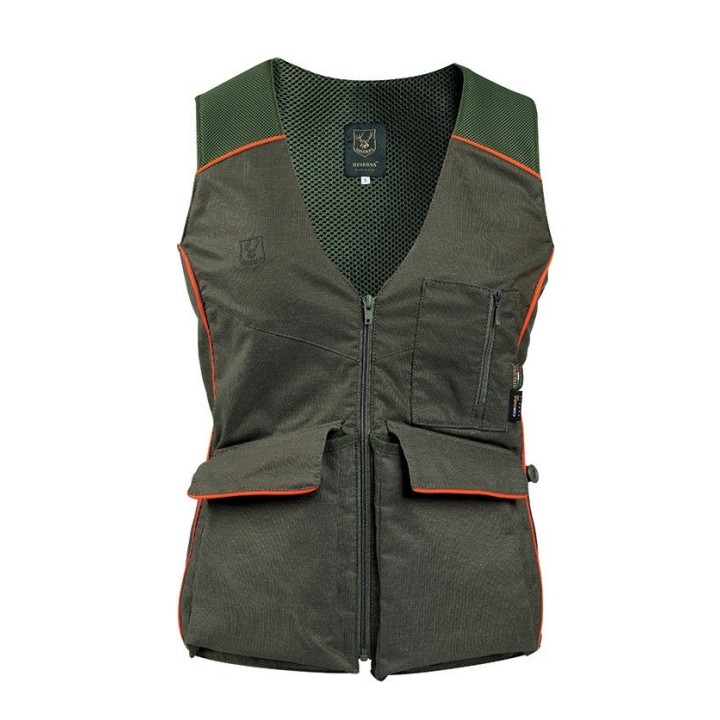 Gilet da Donna Riserva in Cotone/Cordura: robustezza per la caccia alla piuma, carniere staccabile e lavabile