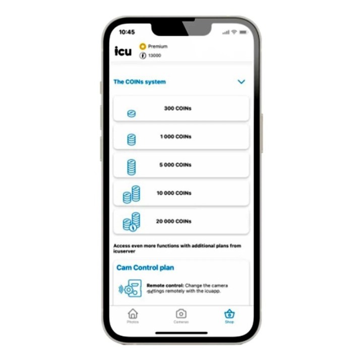 ICU CLOM Cam5 – schermata app controllo remoto