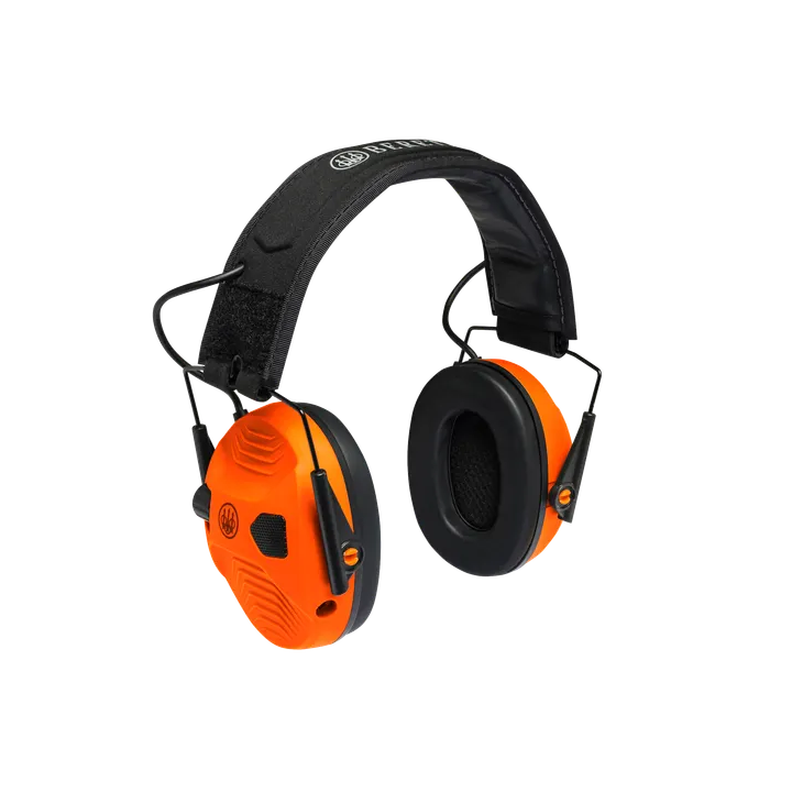 Cuffie elettroniche attive Beretta per tiro e caccia, con protezione 32 dB SNR.