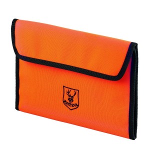 Portadocumenti Riserva Arancione Alta Visibilità per cane, in nylon robusto. Ideale per libretto sanitario e certificati.