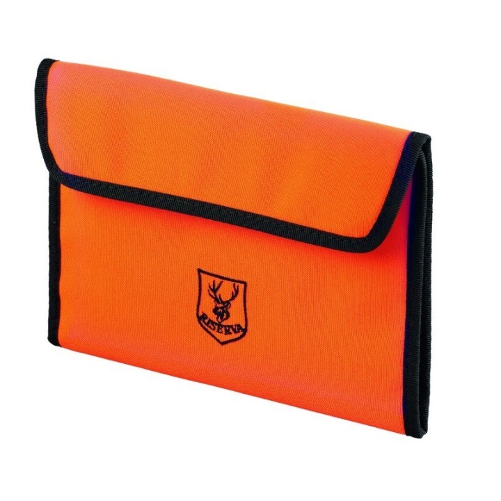 Portadocumenti Riserva Arancione Alta Visibilità per cane, in nylon robusto. Ideale per libretto sanitario e certificati.