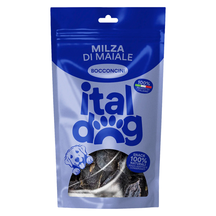 Milza di Maiale Italdog, snack 100% naturale, ricco di proteine e ferro, altamente digeribile.
