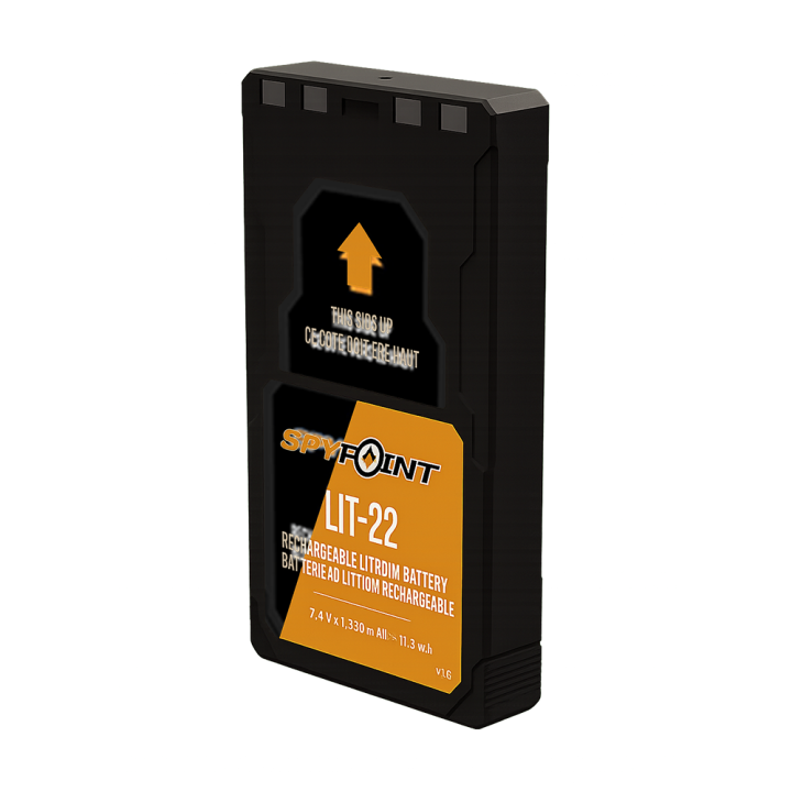 Batteria a Litio Ricaricabile LIT-22 (7,4V, 5,4 Ah), per prolungare l'autonomia della fototrappola SPYPOINT FLEX