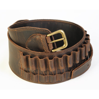 Cartuccera Mod. 253 per carabina, 20 celle per calibro 30/06. In cuoio effetto vintage