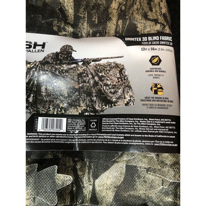 Tessuto mimetico Allen Vanish Omnitex 3D Leafy Break-Up Country Camo  3,6m lunghezza x 1,42altezza12' X 56"