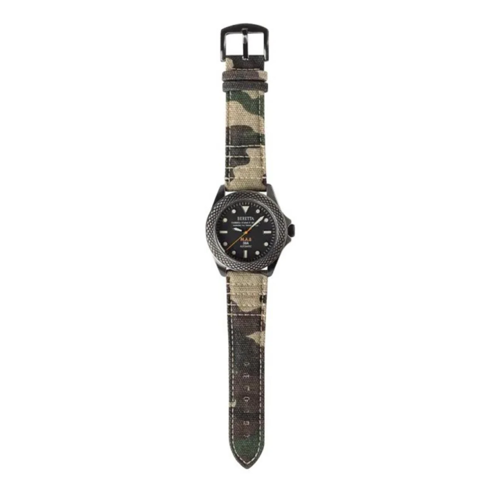 Orologio automatico con cinturino in canvas  M.A.B 38A Green Camouflage