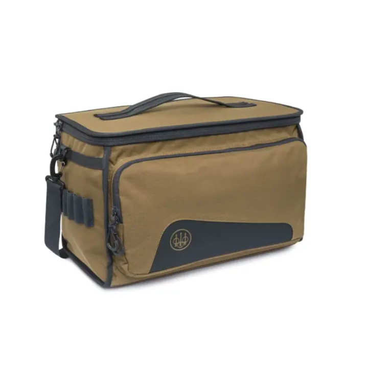 Borsa porta cartucce Beretta GameKeeper EVO 250 in poliestere marrone resistente all'acqua e ai graffi.