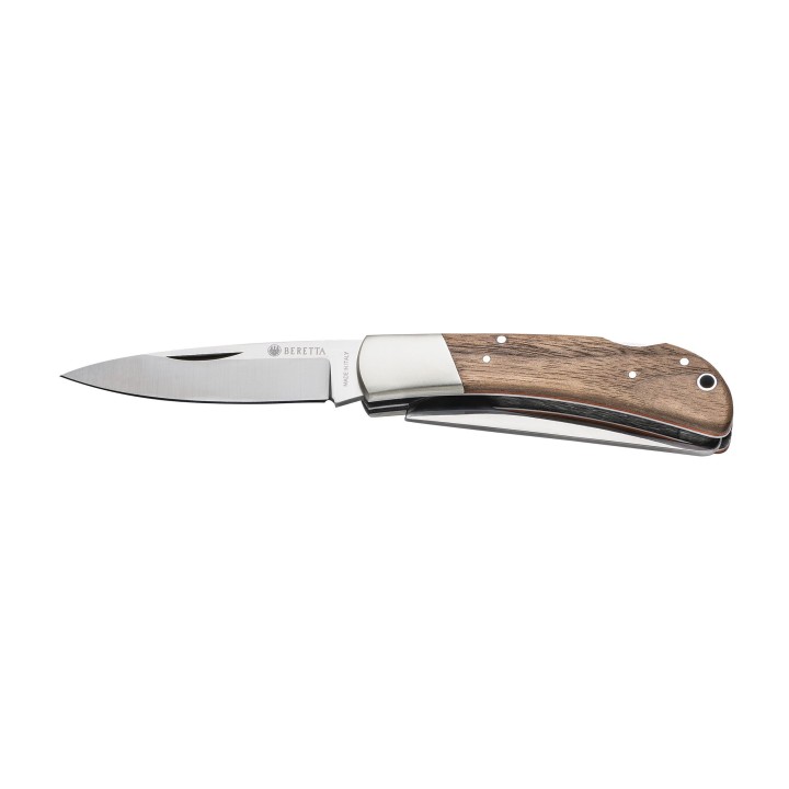 Coltello pieghevole Beretta Nyala con lama in acciaio 440C, gancetto per volatili e manico in noce e G10.