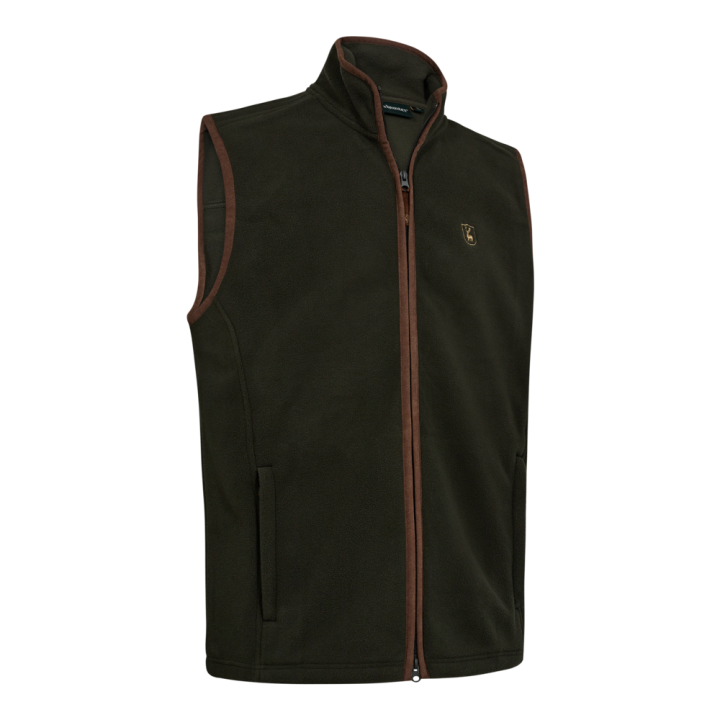 Gilet in pile da caccia Deerhunter Cumbria con finiture in camoscio