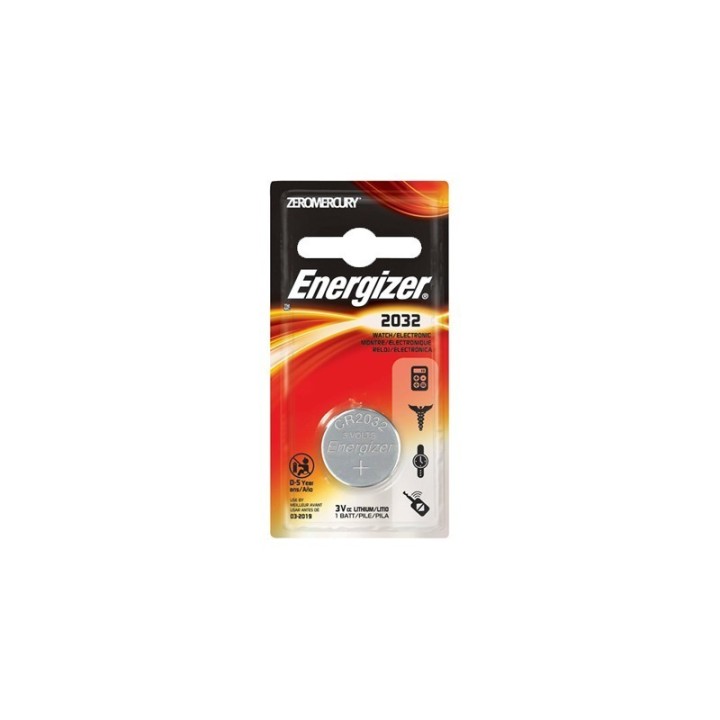 Batteria Energizer CR2032 Litio 3V in blister 2pz, pila a bottone per telecomandi e sensori.