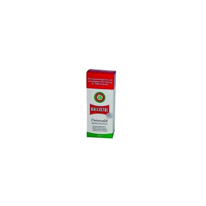 Olio universale Ballistol in flacone vetro 50ml, pulisce, lubrifica e protegge.