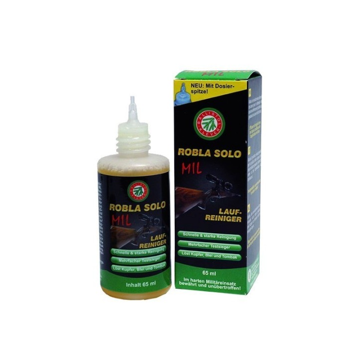 Solvente Ballistol Robla Solo Mil 65 ml, potente per rimuovere piombo, rame e tombacco.